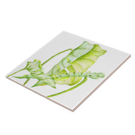 Azulejo Esculturas de Leafy sobre una tela cerámica (3)