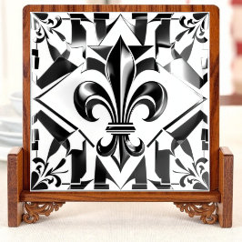 Azulejo Esencia de flores blancas y negras