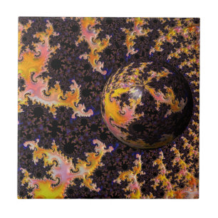Azulejo Esfera de Tormenta de Fuego Fractal