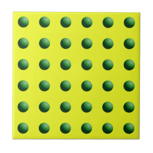 Azulejo Esferas Verdes sobre Amarillo