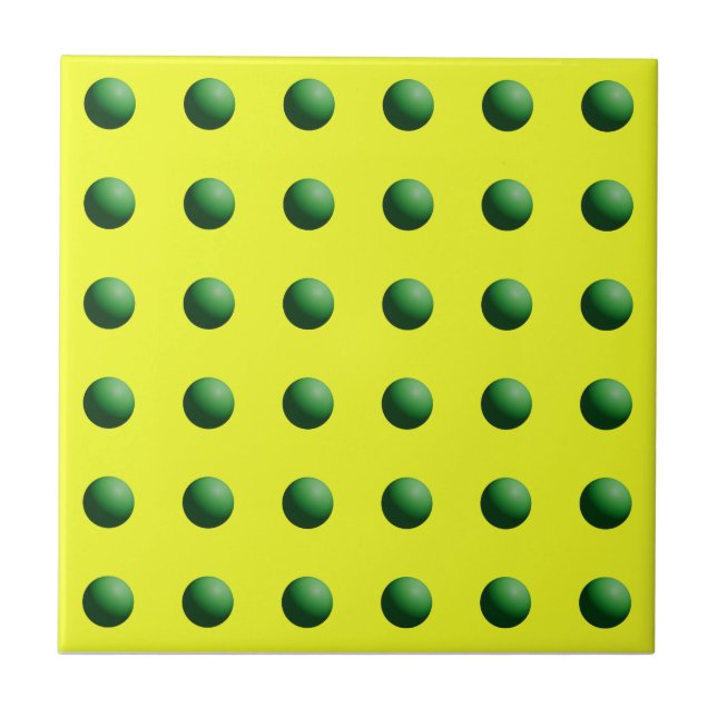Azulejo Esferas Verdes sobre Amarillo (Frente)