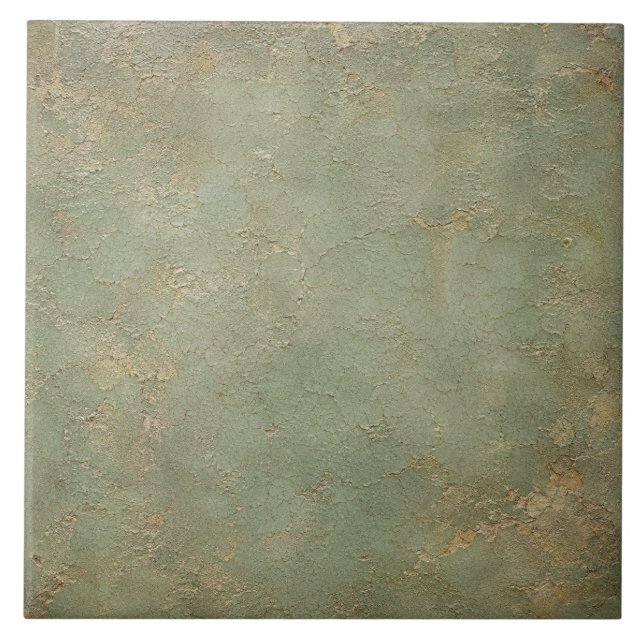 Azulejo Esmalte de grieta verde espuma de mar rústico (Frente)