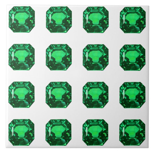 Azulejo Esmeralda del patrón verde (Frente)