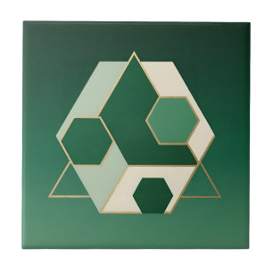 Azulejo Esmeralda Hexágono Geométrico Lujo