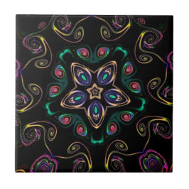 Azulejo Esmeralda negra geométrica de Wonderland