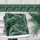 Azulejo Esmeralda profunda y arte de la hoja del mosaico d<br><div class="desc">Esmeralda profunda y arte de la hoja del mosaico de la Perla</div>