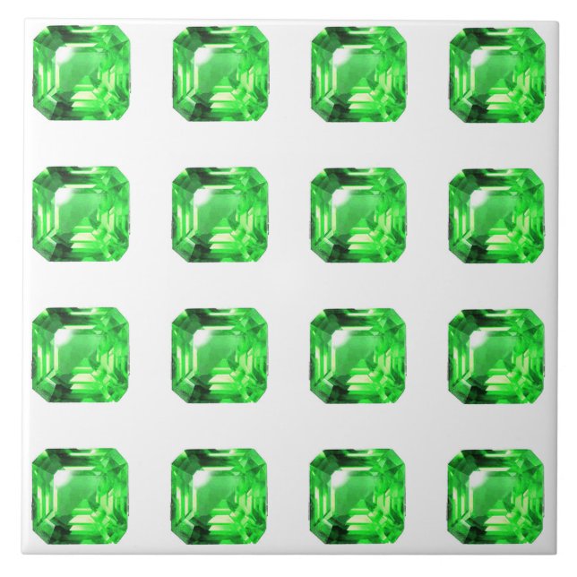 Azulejo Esmeralda, verde brillante (Frente)