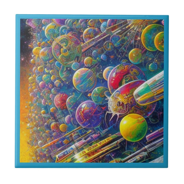 Azulejo Espacio Raza pequeña cerámica (Frente)