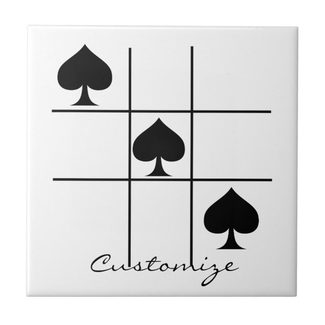 Azulejo Espadas negras Tic Tac Toe Thunder_Cove (Frente)