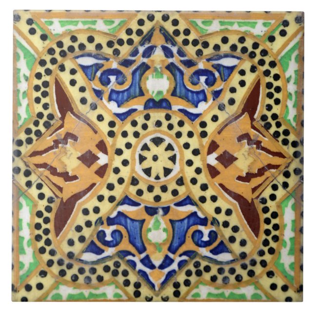 Azulejo Español Mosaico Antiguo (Frente)