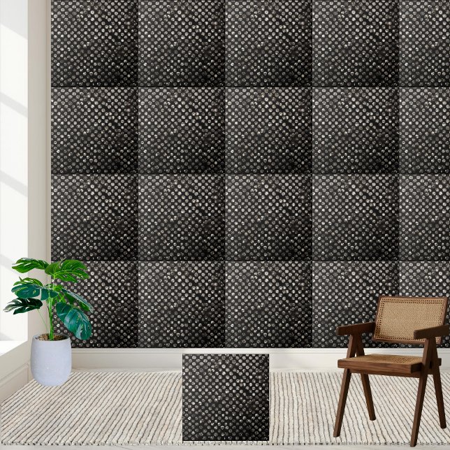 Azulejo Esparadrapante Plata Blanca Negra Crystal parecido (Sparkling Black White Silver Crystal Stone-like Ceramic Tile)