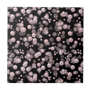 Azulejo Esparcimiento de perlas rosas y blancas en velv ne