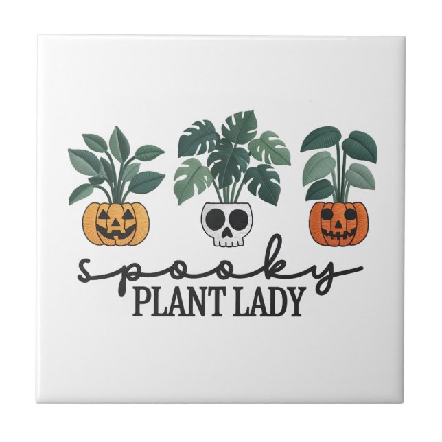 Azulejo Espectacular planta Lady Halloween Monstera Design (Frente)