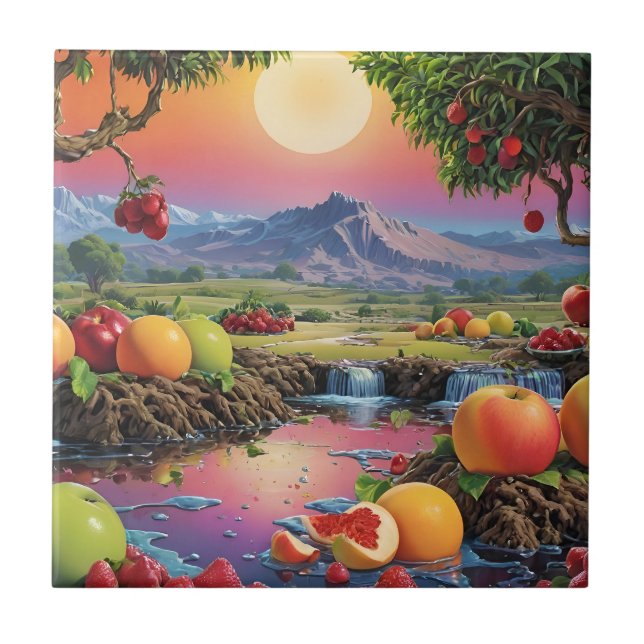 Azulejo Espectro de fruta de color completo 1 (Frente)