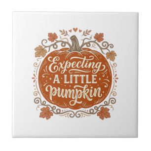 Azulejo Esperando una pequeña calabaza de otoño Camiseta d