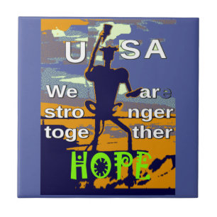 Azulejo Esperanza USA Somos Más Fuertes Juntos Inspirador