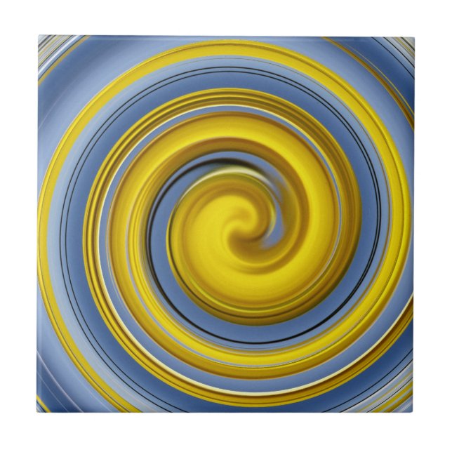 Azulejo Espiral amarilla y azul (Frente)
