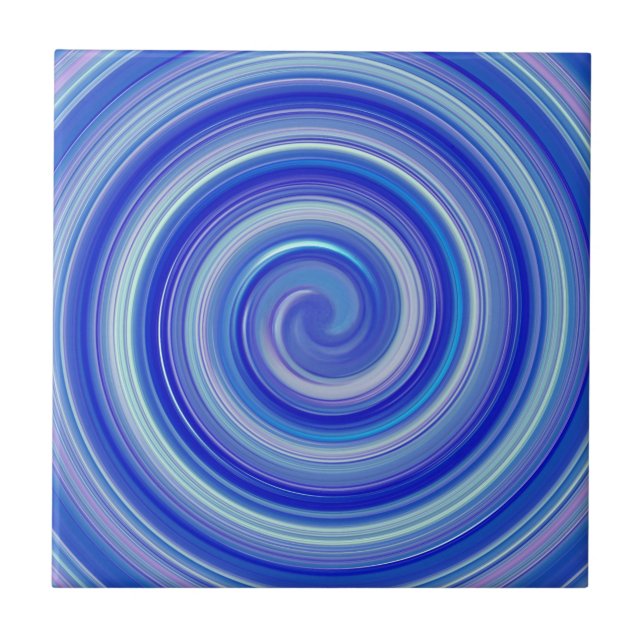 Azulejo Espiral azul brillante (Frente)