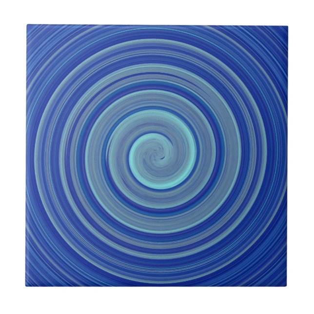 Azulejo Espiral azul y turquesa (Frente)