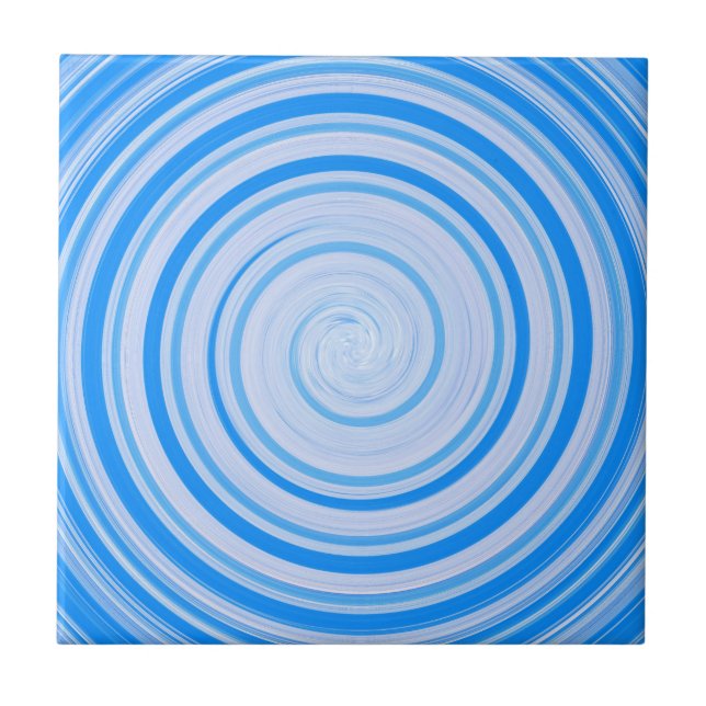 Azulejo Espiral blanca y azul (Frente)