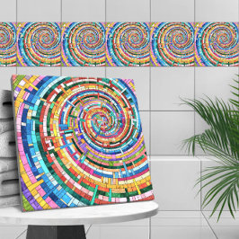 Azulejo Espiral de mosaico colorido