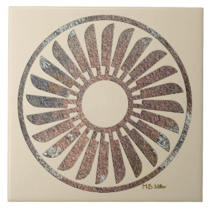 Azulejo Espiral de plumas