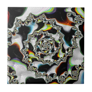 Azulejo Espiral fractal psicodélico multicolor abstracto
