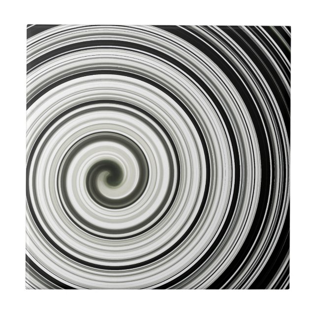 Azulejo Espiral negra y blanca (Frente)