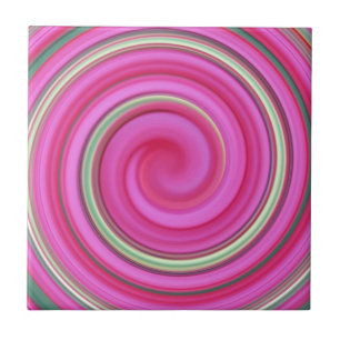 Azulejo Espiral rosa y verde
