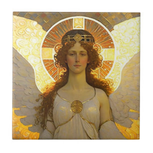 Azulejo Espíritu ángel dorado de la tarde  