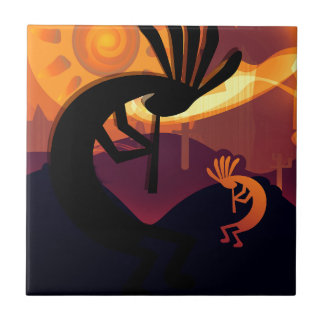 Azulejo Espíritu del atardecer de Kokopelli 1