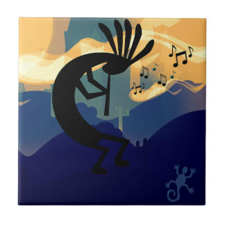 Azulejo Espíritu del paisaje del desierto de Kokopelli Mús