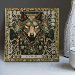 Azulejo Espíritu lobo Animal Carpetpunk Altarpiece Happyco