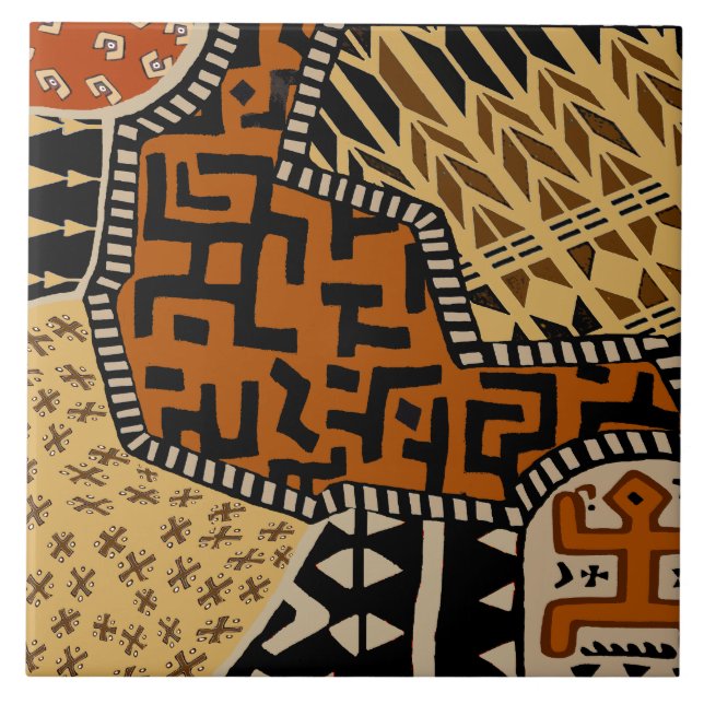 Azulejo Espíritus de la Tierra del Chamán Africano (Frente)