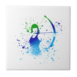 Azulejo Esplash de pintura de Archer femenino