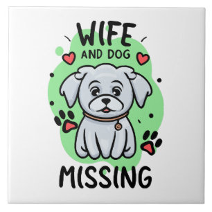 Azulejo Esposa y perro desaparecidos