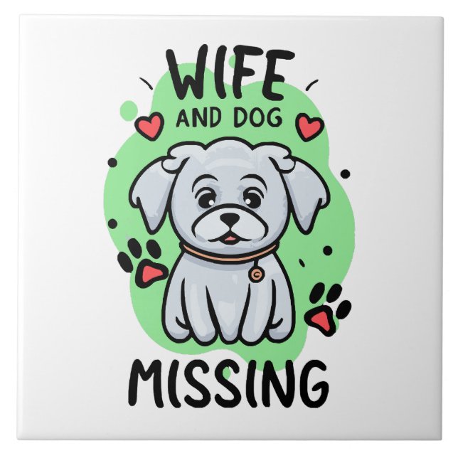 Azulejo Esposa y perro desaparecidos (Frente)