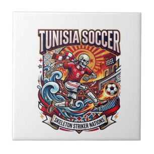 Azulejo Esqueleto de fútbol de Túnez Naciones del delanter