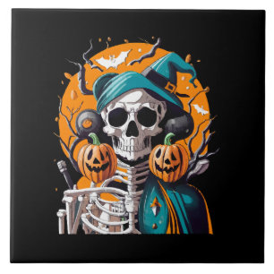 Azulejo Esqueleto y calabaza