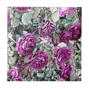 Azulejo Esquema de tinta de rosas