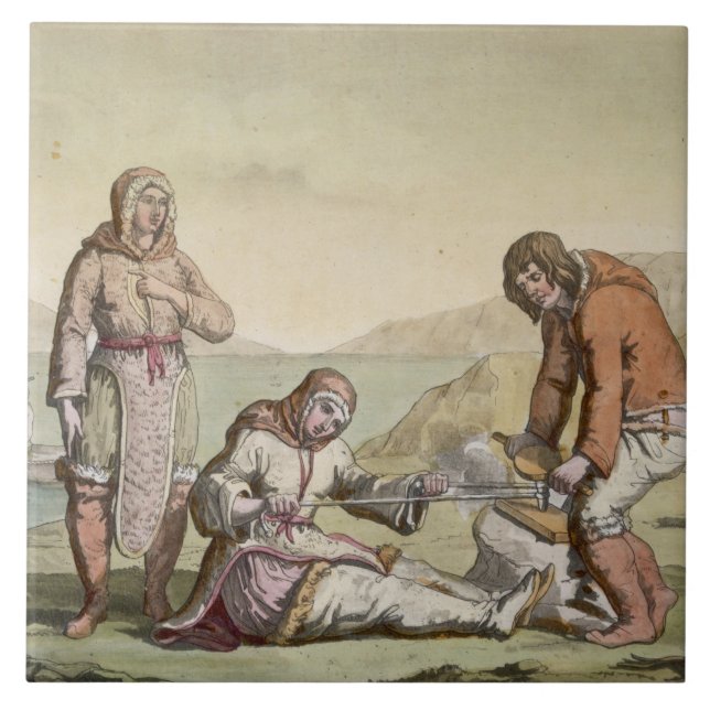 Azulejo Esquimales, 1817 (grabado del color) (Frente)