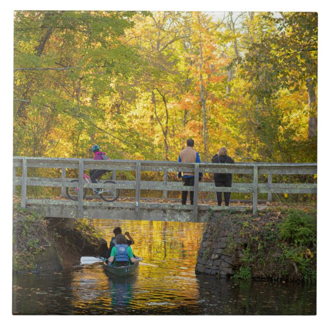 Azulejo Esquina cerámica del puente otoñal (Frente)