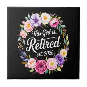 Azulejo Esta Chica Está Retirada 2026 Floral Retiret