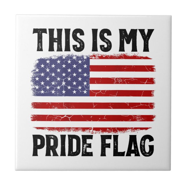 Azulejo Esta Es Mi Bandera De Orgullo Bandera Estadouniden (Frente)