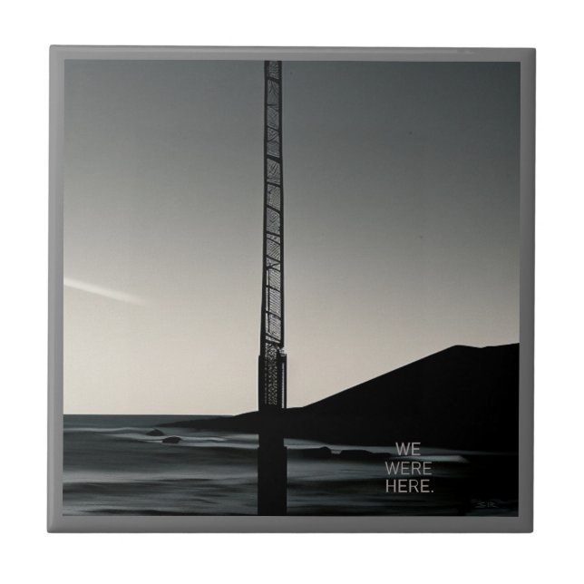 Azulejo Estábamos aquí el texto de una pequeña cerámica (Frente)