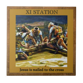 Azulejo Estaciones de la Cruz #11 de 15 Jesús clavado