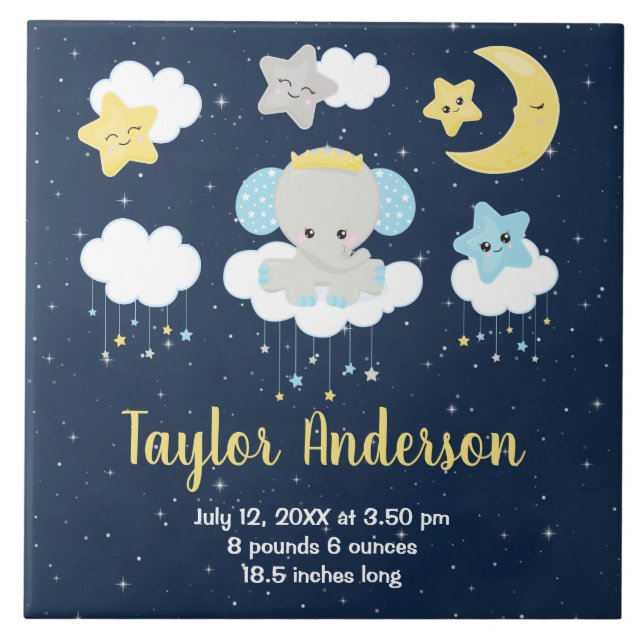 Azulejo Estadísticas de nacimientos de niños elefantes de  (Frente)