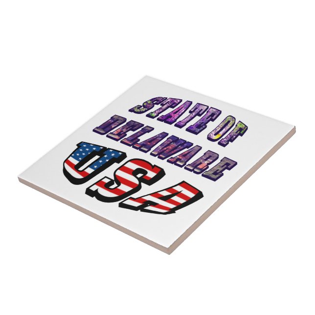 Azulejo Estado de la imagen de Delaware y el texto de la b (Lado)