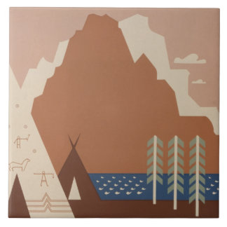 Azulejo Estado de Montana: Tribus Indígenas, Montañas, Pra
