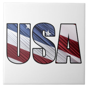 Azulejo Estados Unidos: Bandera Patriótica Americana Roja